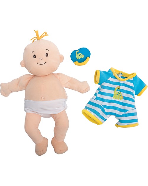 Manhattan toy Baby Stella Fella Doll with Onesie and Magnetic Pacifier - 38 cm Dolls