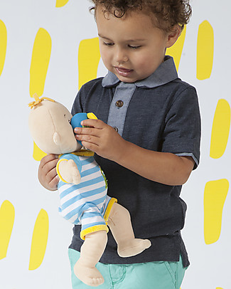 Manhattan toy Baby Stella Fella Doll with Onesie and Magnetic Pacifier - 38 cm Dolls