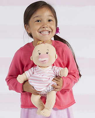 Manhattan toy Baby Stella Peach Doll with Dress and Magnetic Pacifier - 38 cm Dolls