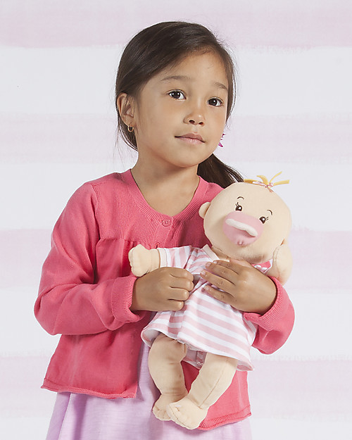 Manhattan toy Baby Stella Peach Doll with Dress and Magnetic Pacifier - 38 cm Dolls