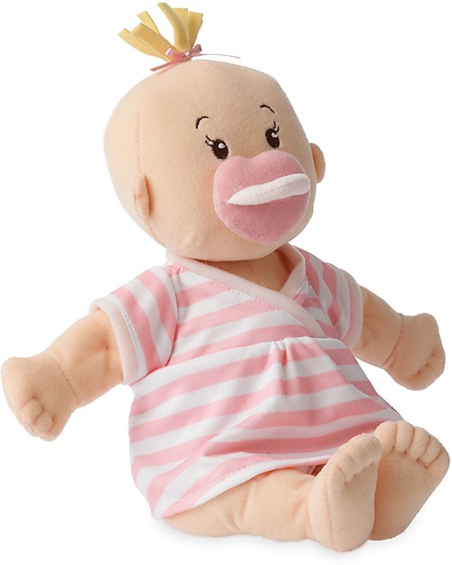 Manhattan toy Baby Stella Peach Doll with Dress and Magnetic Pacifier - 38 cm Dolls