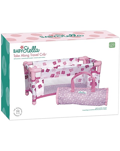 Manhattan toy Baby Stella Take Along Travel Crib - 40 x 20 x 22 cm Dolls Accessories