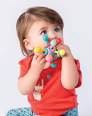 Manhattan toy Infant Rattle Teether, Atom - Safe and Colorful Teethers