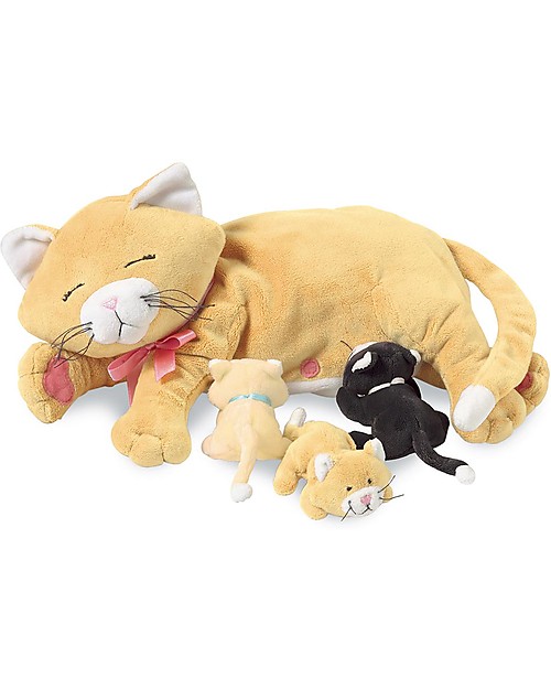 Manhattan toy Nursing Nina Cat - Stuffed Animal with Magnets - 25 cm Soft Toys