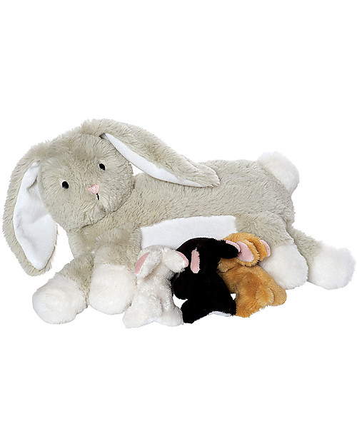 Manhattan toy Nursing Nola Rabbit - Stuffed Animal with Magnets - 25 cm Soft Toys