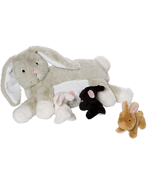 Manhattan toy Nursing Nola Rabbit - Stuffed Animal with Magnets - 25 cm Soft Toys