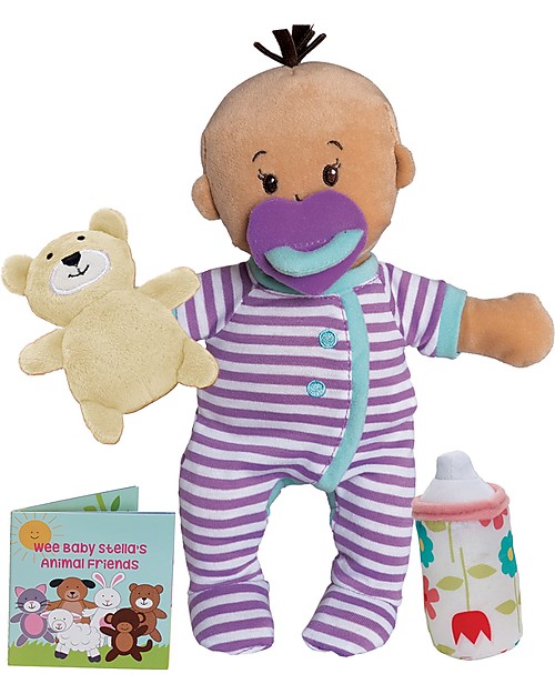 Manhattan toy Wee Baby Stella Beige Doll - Sleepy Time Scents Set - 30 cm Small Dolls