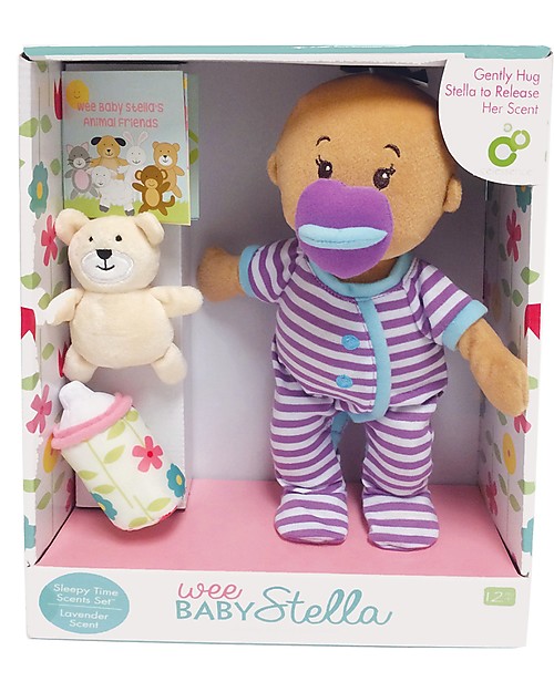 Manhattan toy Wee Baby Stella Beige Doll - Sleepy Time Scents Set - 30 cm Small Dolls