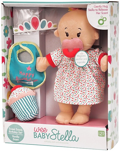 Manhattan toy Wee Baby Stella Doll - Sweet Scents Birthday Set - 30 cm Small Dolls