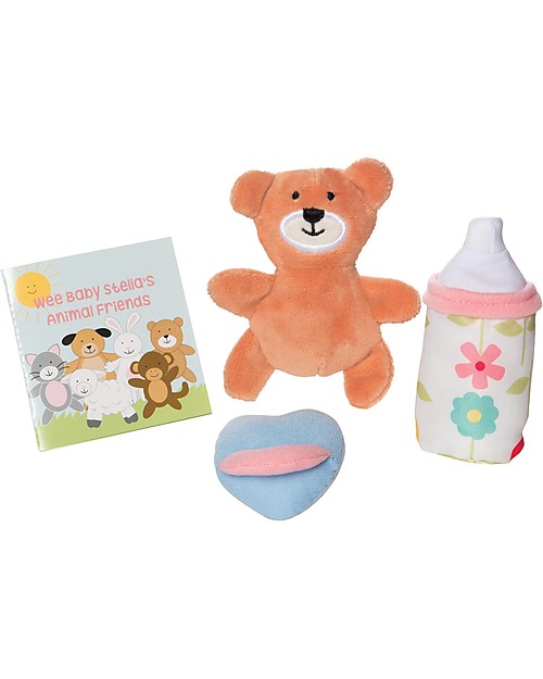 Manhattan toy Wee Baby Stella Peach Doll - Sleepy Time Scents Set - 30 cm Small Dolls