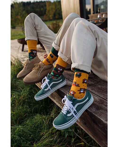 Many Mornings Regular Socks - Autumn Teddy - Cotton Socks