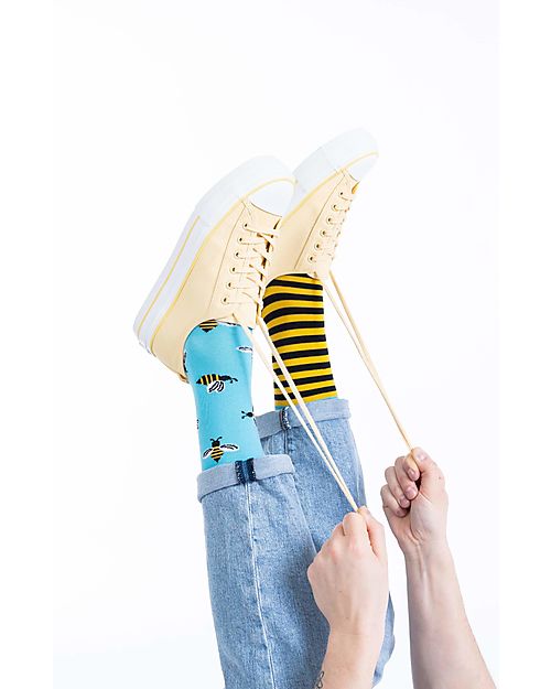 Many Mornings Regular Socks - Bee Bee - Cotton Socks