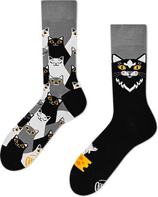Many Mornings Regular Socks - Black Cat - Cotton Socks