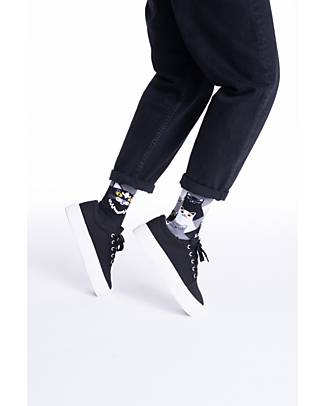 Many Mornings Regular Socks - Black Cat - Cotton Socks