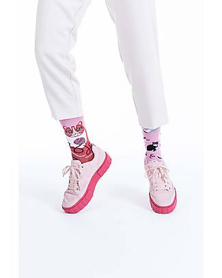 Many Mornings Regular Socks - Playful Cat - Cotton Socks