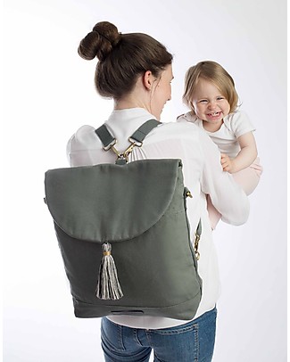 Mara Mea 2-in-1 City Diaper Bag/Shoulder Bag, Real Wanderer - 100% waxed cotton Large Backpacks