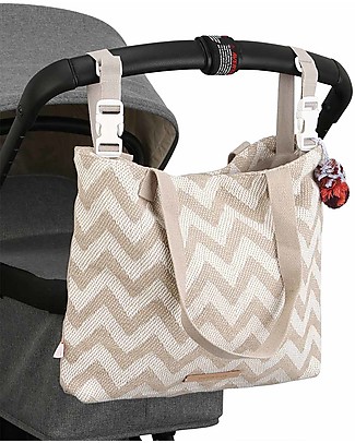Mara Mea 2 in 1 Stroller Bag - Hillside Run - Beige/Offwhite Diaper Changing Bags
