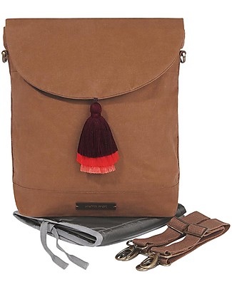 Mara Mea 2-in1 City Stay Wild Diaper Backpack - Brown - 100% Waxed Cotton Diaper Changing Bags