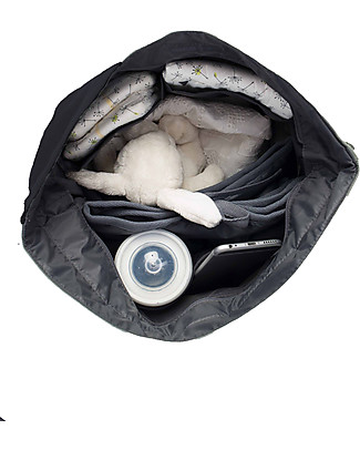 Mara Mea 3-in-1 City Diaper Bag/Shoulder Bag - Black Pepper - 100% waxed cotton Large Backpacks