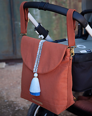 Mara Mea 3-in-1 City Diaper Bag/Shoulder Bag - Saffron Sparkle - 100% waxed cotton Large Backpacks