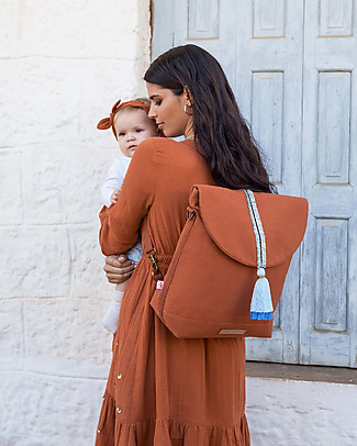 Mara Mea 3-in-1 City Diaper Bag/Shoulder Bag - Saffron Sparkle - 100% waxed cotton Large Backpacks