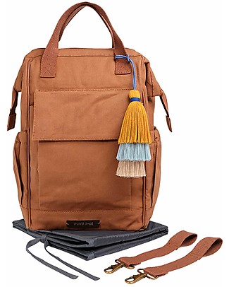 Mara Mea 3-in-1 Travel Diaper Backpack Lodge Life - Brown - Waxed Canvas Diaper Changing Bags & Accessories