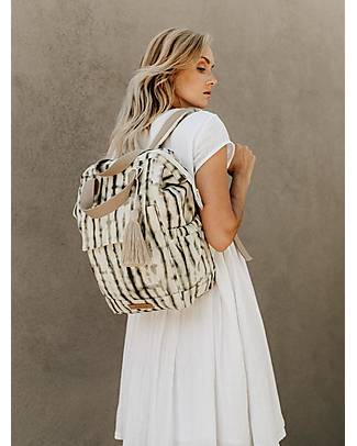 Mara Mea 3-in-1 Travel Diaper Backpack - Palm Skies - Waxed Canvas Changing Backpack