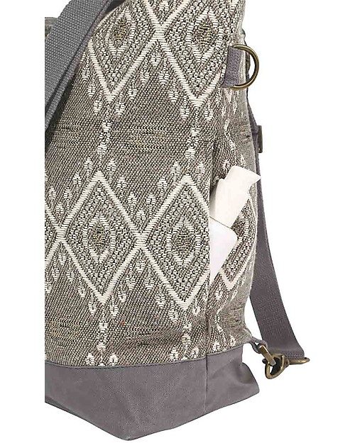 Mara Mea 4 in 1 Diaper Bag Eucalyptus Oil - Grey/Offwhite - Water Repellent Cotton Canvas Diaper Changing Bags