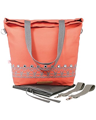 Mara Mea 4 in 1 Diaper Bag Eye Candy, Peach - Water repellent Cotton Canvas (multi-functional & multipocket) Diaper Changing Bags & Accessories