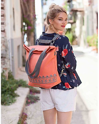 Mara Mea 4 in 1 Diaper Bag Eye Candy, Peach - Water repellent Cotton Canvas (multi-functional & multipocket) Diaper Changing Bags & Accessories