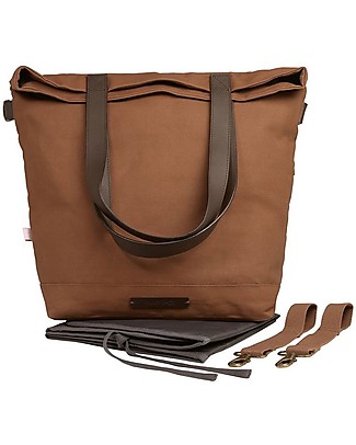 Mara Mea 4 in 1 Diaper Bag Family Brown, Brown - Water repellent Cotton Canvas (multi-functional & multipocket) Diaper Changing Bags