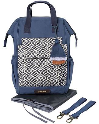 Mara Mea 4 in 1 Diaper Bag Holistic Vision - Ocean Blue - Water Repellent Cotton Canvas Diaper Changing Bags