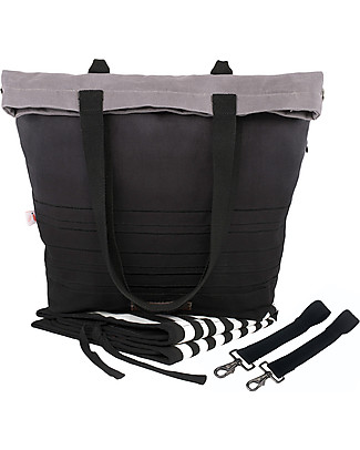 Mara Mea 4 in 1 Diaper Bag Melting Pot, Black Dip Dye - Water repellent Cotton Canvas (multi-functional & multipocket) Diaper Changing Bags & Accessories