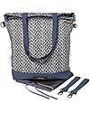 Mara Mea 4 in 1 Diaper Bag Noisy Sea - Blue and White - Water Repellent Cotton Canvas Diaper Changing Bags