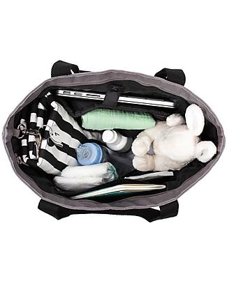 Mara Mea 4 in 1 Diaper Bag Noisy Sea - Blue and White - Water Repellent Cotton Canvas Diaper Changing Bags