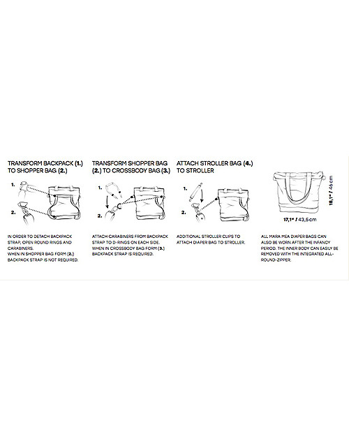 Mara Mea 4 in 1 Diaper Bag Road Trip - Water repellent cotton (multi-functional & multipocket) Diaper Changing Bags