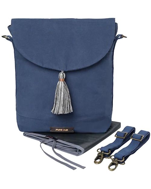 Mara Mea 4 in 1 Diaper Bag Shellfish - Blue - Water Repellent Cotton Canvas Diaper Changing Bags