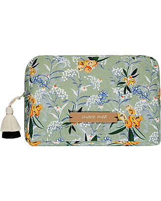 Mara Mea Beautycase - Matcha Time - Sage Green - 21 x 15 x 12 cm - 100% Cotton Makeup Bags and Pouches