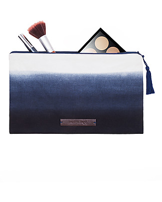 Mara Mea Cosmetic Pouch Salty Sea - Indigo - 100% Cotton Canvas Makeup Bags & Pouches