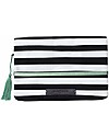 Mara Mea Diaper Clutch Modern Hippie -Black/White Stripes - Cotton Canvas Diaper Changing Bags