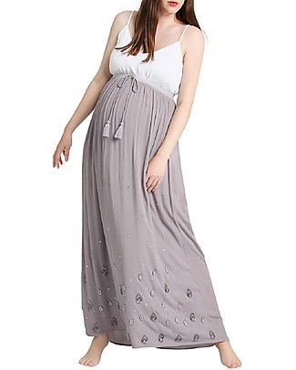 Mara Mea Maternity Long Skirt Chosen Path - Light Grey - Super Soft Viscose! Skirts