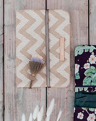 Mara Mea Mosaic Mind Diaper Clutch - Beige/Offwhite - Cotton Makeup Bags & Pouches