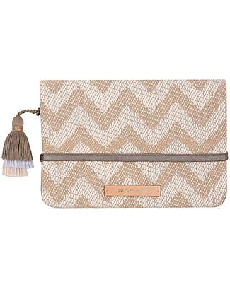 Mara Mea Mosaic Mind Diaper Clutch - Beige/Offwhite - Cotton Makeup Bags & Pouches