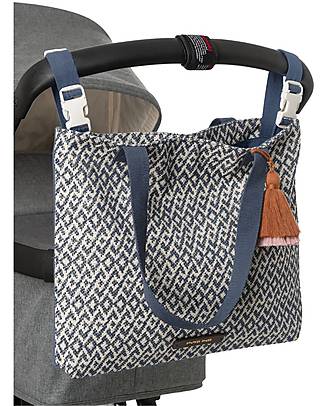 Mara Mea Stroller bag - Snowdrops - Navy/Off-white Diaper Changing Bags