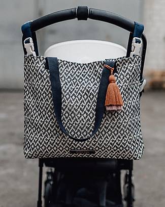 Mara Mea Stroller bag - Snowdrops - Navy/Off-white Diaper Changing Bags