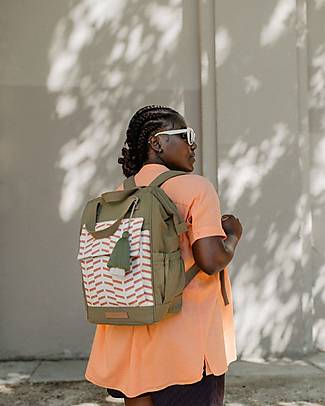 Mara Mea Travel Diaper Backpack - Bike Trip - Cedar Green - 42 x 42 cm - 100% Cotone Changing Backpack