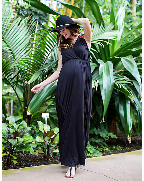 Mara Mea Urban Jungle, Maternity and Nursing Maxi Dress, Black - Soft jersey! Dresses_