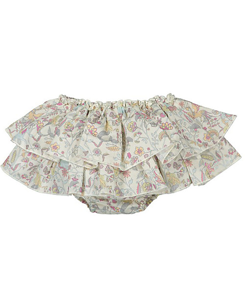 Maria Bianca Floral Bloomers with Turquoise Bow - 100% Cotton Shorts
