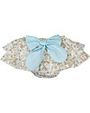 Maria Bianca Floral Bloomers with Turquoise Bow - 100% Cotton Shorts