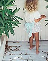 Maria Bianca Floral Bloomers with Turquoise Bow - 100% Cotton Shorts